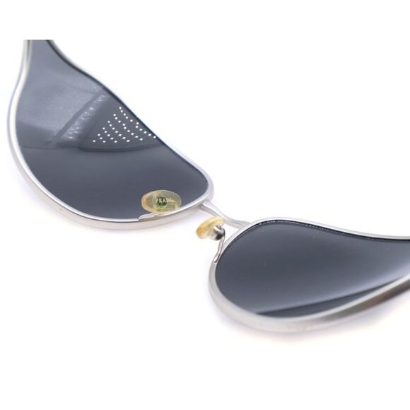 Prada Sunglasses Oval Wraparound Black Silver - Picture 5 of 6